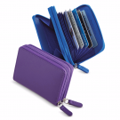 ILI Leather RFID Protective Zip Accordian Card Case
